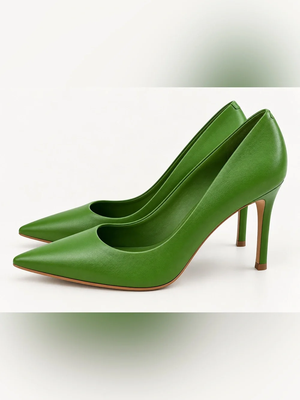 Carrano Green Leather Pointed Toe Stiletto Pumps Heels Size 10